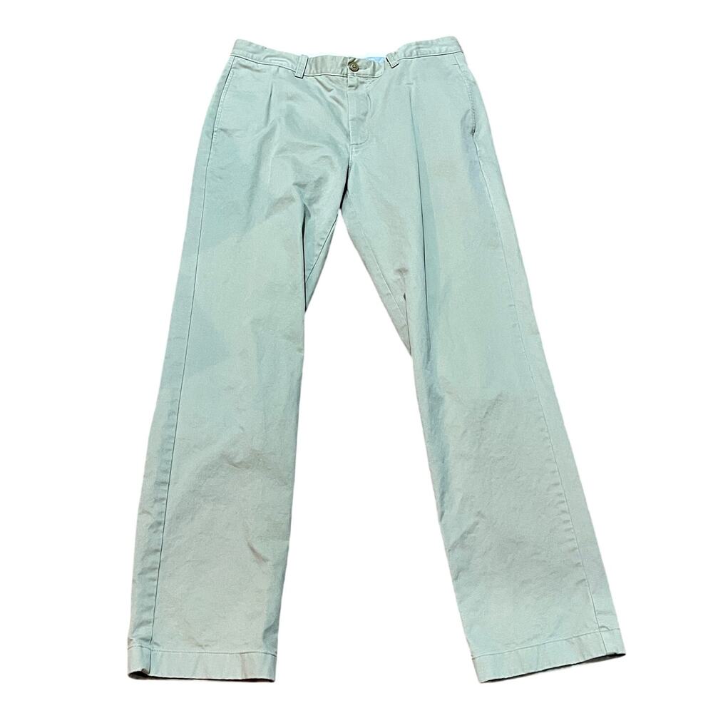 Khaki Pants Chinos Flat Front Men's W33 L33 100% Cotton J. Crew Essential